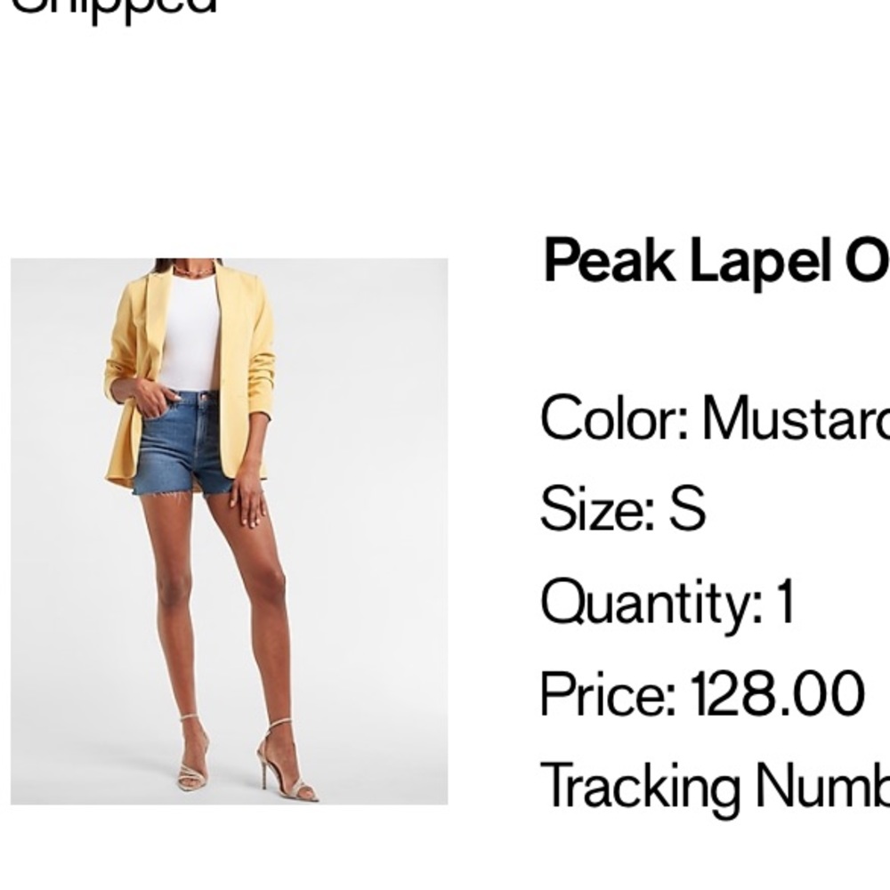 Express Peak Lapel One Button Boyfriend Blazer
